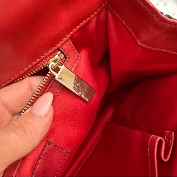 VALENTINO GARAVANI Vitello Rockstud Shoulder Satchel Red Nappa Leather Bag - Picture 13 of 16